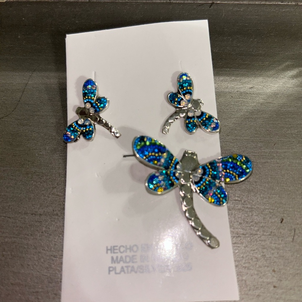 Silver .925 dragonfly set